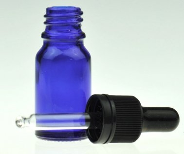 Bottle With Dropper 10ml Blue Glass