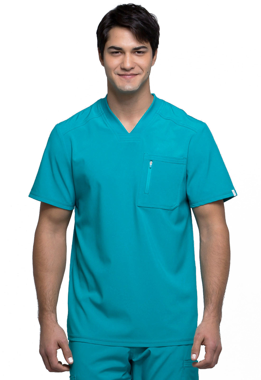 CK910A Men's v neck top-Teal/L
