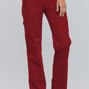 2085 Cherokee Flexibles Pants Clearance Knit Waist-Red/2xl/ Petite