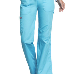 4020P Cherokee Originals Drawstring Cargo Pant -Turquoise/L/ PETITE CLEARANCE ITEMS ONLY