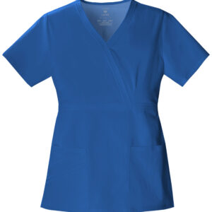 1841 LUXE Mock wrap top-Royal/L CLEARANCE STOCK