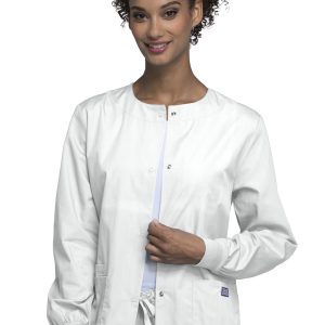 4350 WHTW CHEROKEE Snap Front Warm Up Jacket/WHITE L