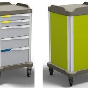 Francehopital PRESTO 434 Trolley 4 drawers, Blue Walls, 400mm W,