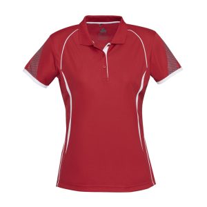 P405LS POLO Ladies Razor Red/White