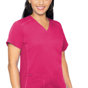 MC7459 PKPH V-Neck Shirttail Top in Pink Punch/L