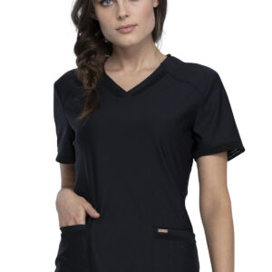 CK840 BLK FORM V-NECK TOP BLACK/L