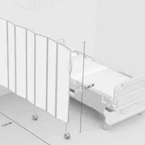Silentia 6107-W Wall Mounted Privacy Screen 7 section . 1.75M L, 1.45M H.