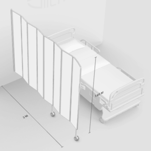Silentia 6208-W Privacy Screen, 8 section. Wall mounted. L= 2 M, H + 1.65M. White.