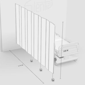 Silentia 6311-W Privacy Screen, wall mounted. 11 section, 2.75mL x 1.85mH. White