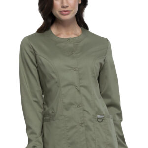 WW310 Snap Front Warm-Up Jacket-Olive/XXS