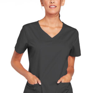 4727 CORE STRETCH V-Neck Top-Pewter/XL CLEARANCE ITEMS ONLY