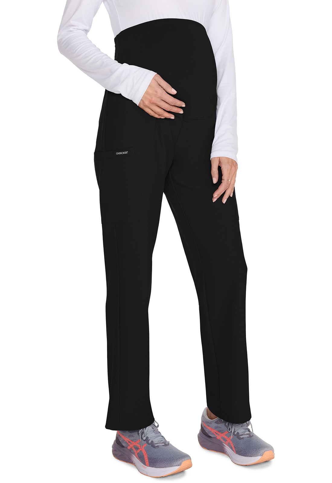 CK118A Cherokee Maternity Straight Leg Pant/BLK/XS