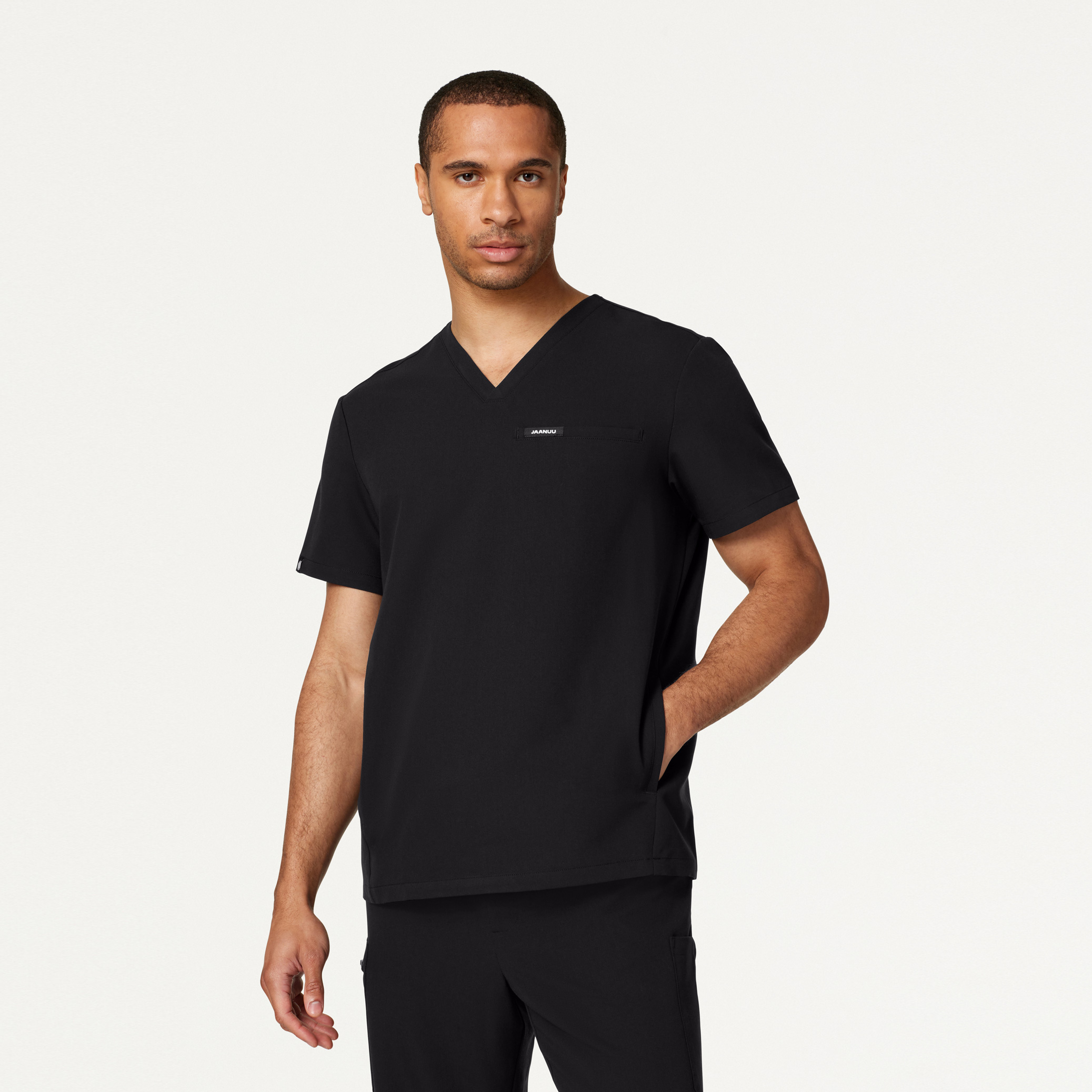 Jaanuu Men's Platt Classic Scrub Top, 3 pocket UltraLAST