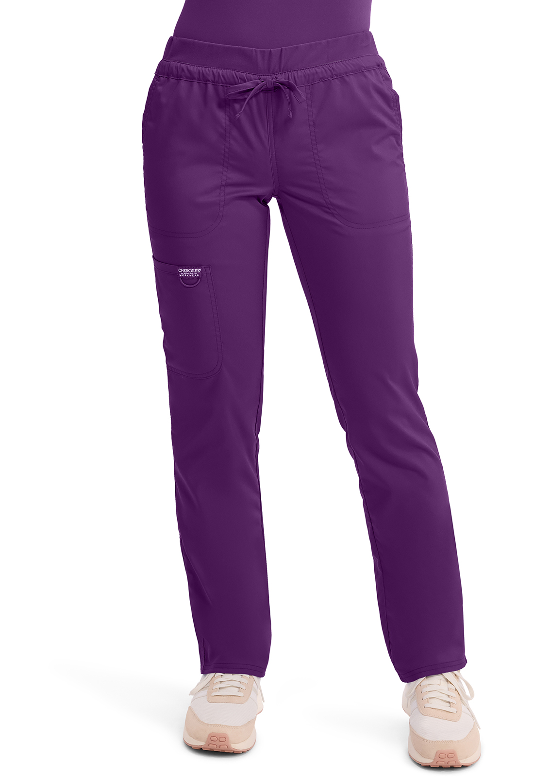 WW105P EGG Tapered drawstring pant PETITE-Eggplant/XXS