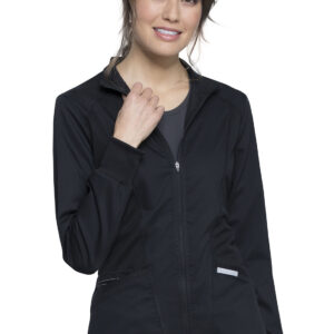 WW301 BLK Cherokee Zip Front Jacket, BLACK/S