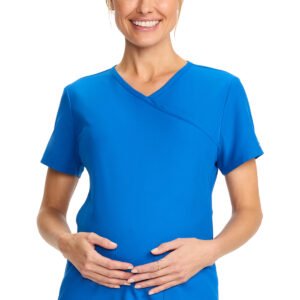 CK701A ROY Maternity Mock Wrap Top/ Royal/ M